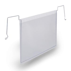 Lagerlomme med wirebeslag a5 tvær ppLagerlomme A5 tværformat, i transparent PP med stål wirebeslag.