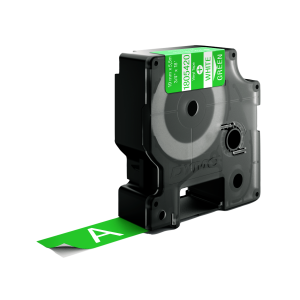 DYMO Rhino Industrial Tape Coloured Vinyl 19mm x 5.5m white on green