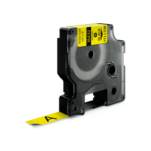 DYMO Rhino Industrial Tape Coloured Vinyl 12mm x 5.5m black on yellow