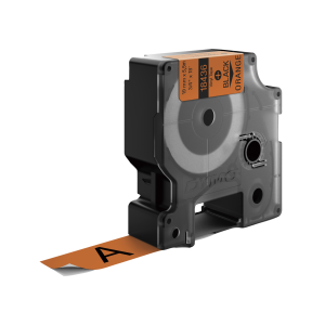 DYMO Rhino Industrial Tape Coloured Vinyl 19mm x 5.5m black on orange