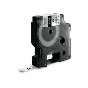 DYMO Rhino Industrial Tape Permanent Polyester 9mm x 5.5m black on metallized