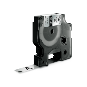 DYMO Rhino Industrial Tape Permanent Polyester 12mm x 5.5m black on metallized