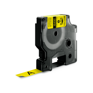 DYMO Rhino Industrial Tape Flexible Nylon 12mm x 3.5m black on yellow