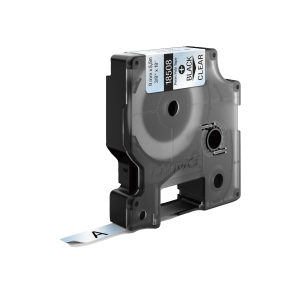 DYMO Rhino Industrial Tape Permanent Polyester 9mm x 5.5m black on clear