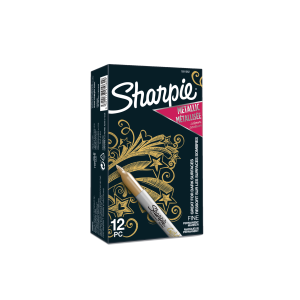 Sharpie Permanent Marker Fine Metallic Gold 12-Tuck