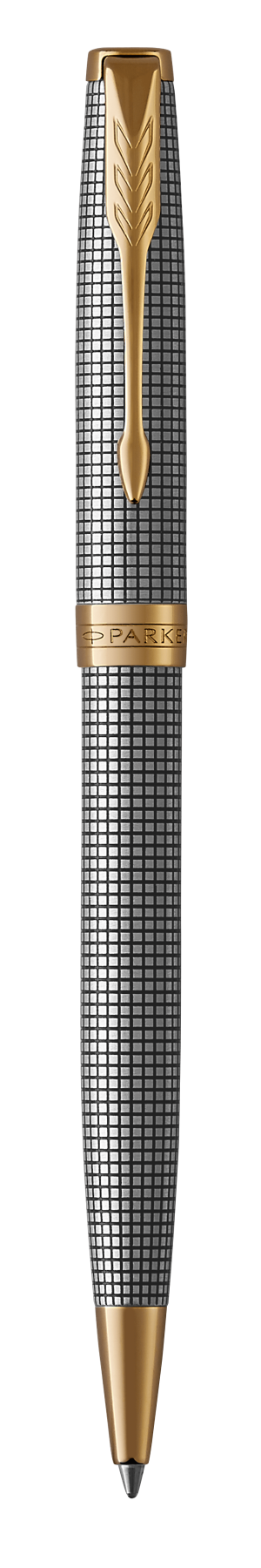 Parker Sonnet Chiselled Silver G.T. Ballpen M Black ink