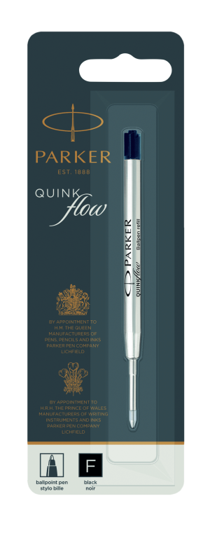 Parker QUINKflow Premium Ballpoint Pen Refill F Black 1-Blister