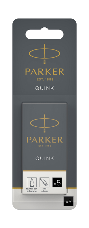 PARKER BLÆK T/FYLDEPEN SORT QUINK 5 STK/PK