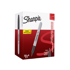 Sharpie Permanent Marker Fine Black Value Pack 30+6