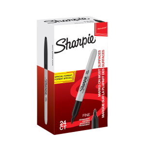 Sharpie Permanent Marker Fine Black Value Pack 20+4