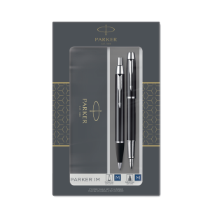 Parker Duo Set IM Black C.T. Ballpoint and Fountain Pen M Blue ink
