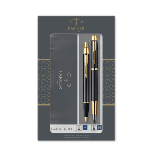 Parker Duo Set IM Black G.T. Ballpoint and Fountain Pen M Blue ink