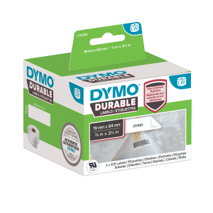 DYMO LabelWriter Durable 19mm x 64mm Barcode Labels white 2 Rolls x 450 Labels