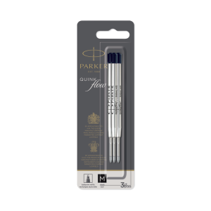 Parker QUINKflow Premium Ballpoint Pen Refills M Black 3-Blister