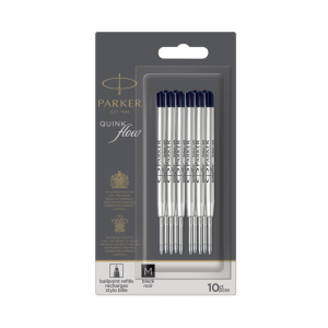 Parker QUINKflow Premium Ballpoint Pen Refills M Black 10-Blister