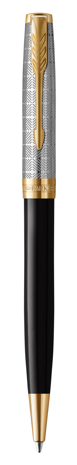Parker Sonnet Premium Metal and Black Gloss Finish G.T. Ballpen M Black ink