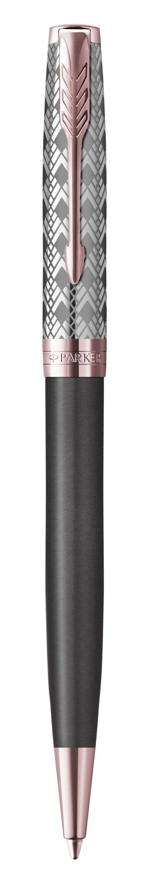 Parker Sonnet Premium Metal and Grey Satin Finish with Rose G.T. Ballpen M Black ink