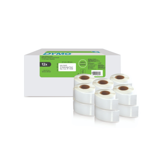 DYMO LabelWriter 25mm x 54mm Large Return Address Labels white 12 Rolls x 500 Labels