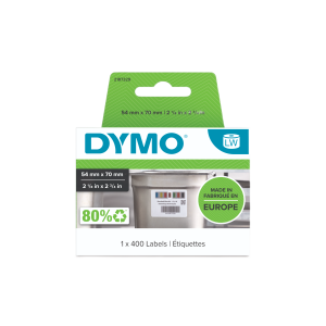 DYMO LabelWriter 70mm x 54mm Stock Rotation Labels white with coloured bar 1 Roll x 400 Labels (removable)