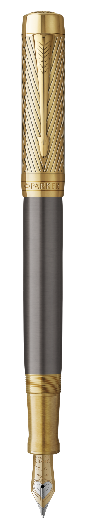 Parker Duofold Pioneer Collection G.T. Fountain pen M 18K Gold nib Black ink + Convertor