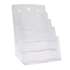 BROCHUREHOLDER A5 4 RUM KLAR BORD/VÆG