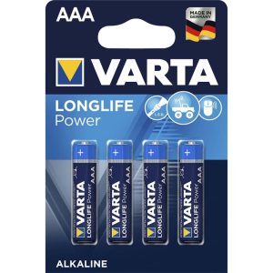 BATTERI VARTA LONGLIFE AAA LR3 POWER 4 STK/PK