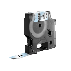 DYMO Rhino Industrial Tape Permanent Polyester 12mm x 5.5m black on clear