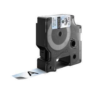 DYMO Rhino Industrial Tape Permanent Polyester 19mm x 5.5m black on clear