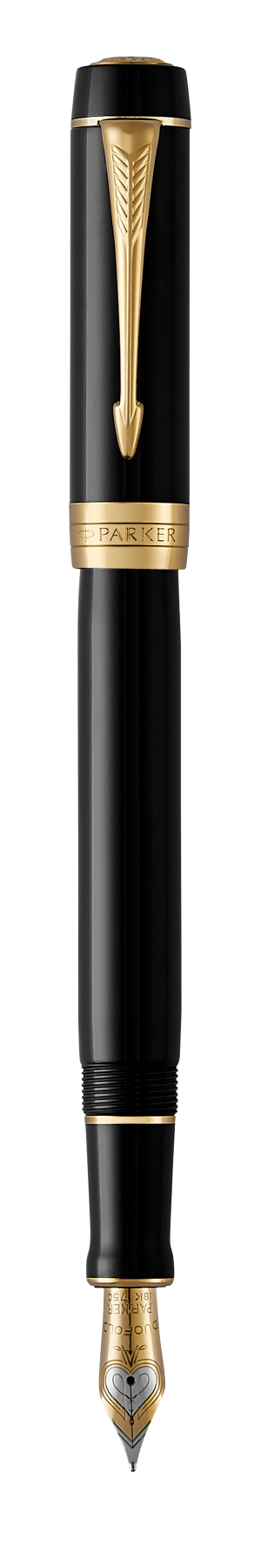 Parker Duofold Centennial Classic Black G.T. Fountain pen M Black ink + Convertor