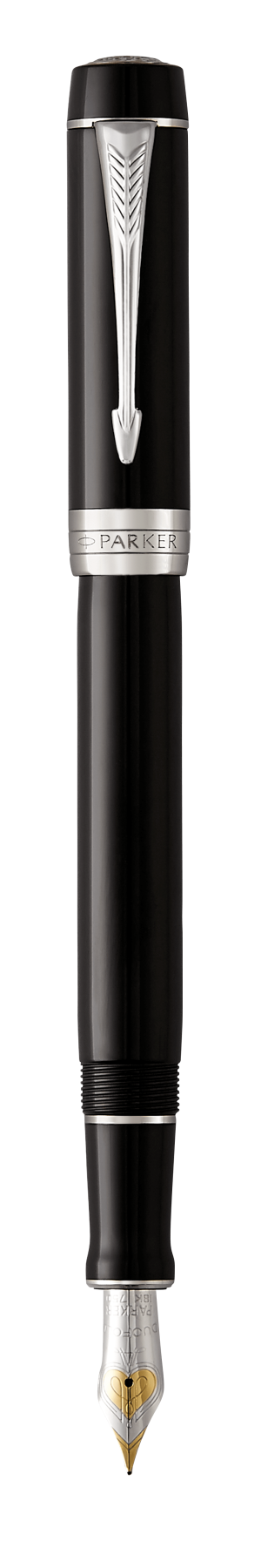 Parker Duofold Centennial Classic Black C.T. Fountain pen M Black ink + Convertor