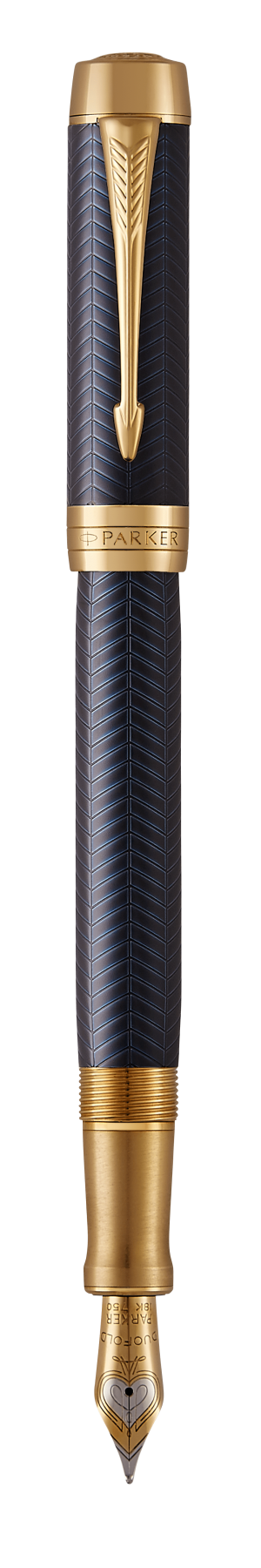 Parker Duofold Centennial Prestige Blue Chevron G.T. Fountain pen M Black ink + Convertor