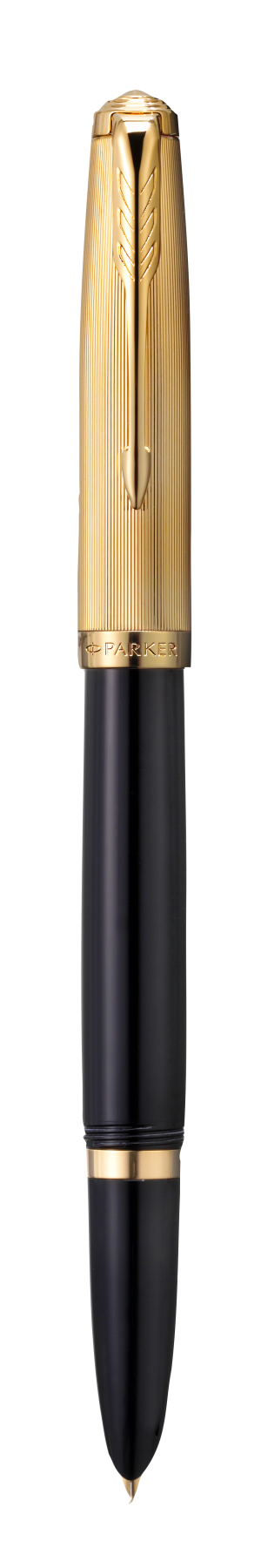 Parker 51 Deluxe Black G.T. Fountain pen F Gold Nib Black ink