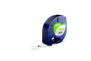 DYMO LetraTag Tape Paper 12mm x 4m black on white