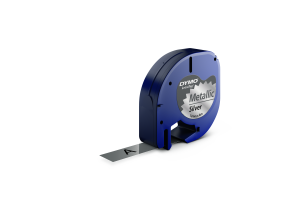 DYMO LetraTag Tape Plastic 12mm x 4m black on silver