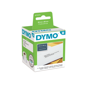 ETIKETTER DYMO 28X89MM BULK 130 STK X 12 RL.