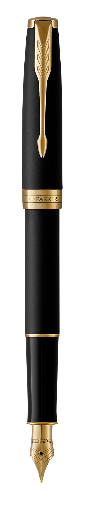 Parker Sonnet Matte Black Lacquer G.T. Fountain pen M Black ink