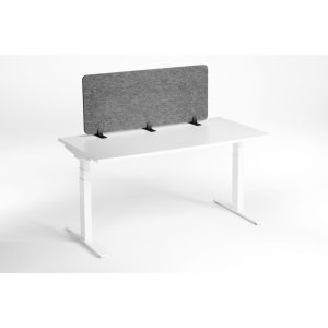 Bordskærm effect 120Bordskærm af genanvendt PET-filt til afskærmning og lydisolering af arbejdspladsen. Trinløst justerbare vinkler og forskellige monteringsmuligheder.