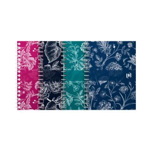 OXFORD Romance lille A6-notesbog med blødt kartonomslag og dobbeltspiral, 5 100 sider med 5 mm tern, fås i assorterede design