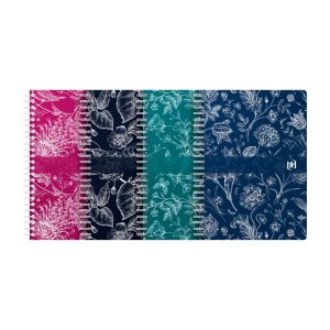 OXFORD Romance A5-notesbog med blødt omslag og dobbeltspiral, 120 linjerede sider, fås i assorterede design, SCRIBZEE-kompatibel