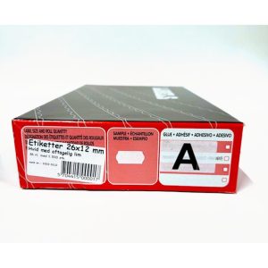 PRISETIKET METO 26X12MM HVID AFTAGELIG 6 RL/PK