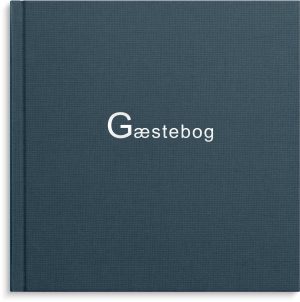 Gæstebog mørkeblå tekstilpræg