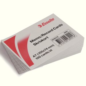 Kartotekkort Esselte A7, linieret