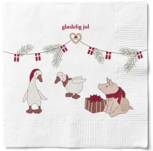 SERVIETTER JUL 33X33CM JULEGRIS OG ÆNDER