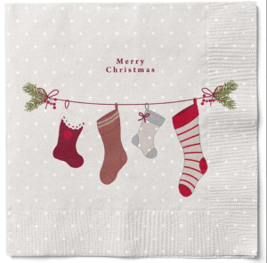 SERVIETTER JUL 33X33CM JULESOKKER