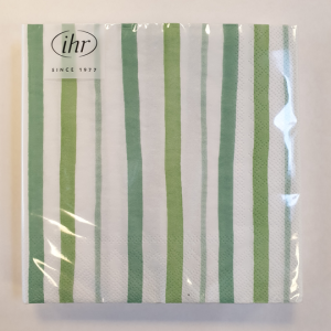 SERVIETTER 33X33 IHR HAPPY STRIPES GRØN