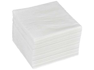 SERVIETTER 24X24 2-LAGS HVID PK A 100 STK.