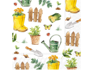 SERVIETTER 25X25 IHR GARDENING KAFFE