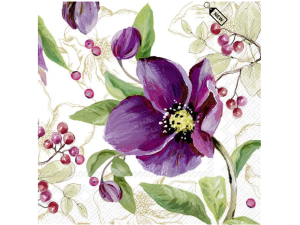 SERVIETTER 25X25 IHR ROSE NOEL GOLD KAFFE