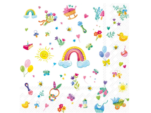 SERVIETTER 25X25 IHR WREATH FOR A BABY