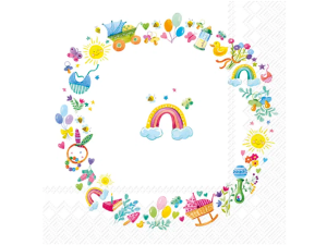 SERVIETTER 33X33 IHR WREATH FOR A BABY